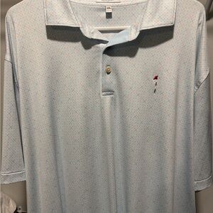 Peter Millar Light Blue Polo with Subtle Pattern